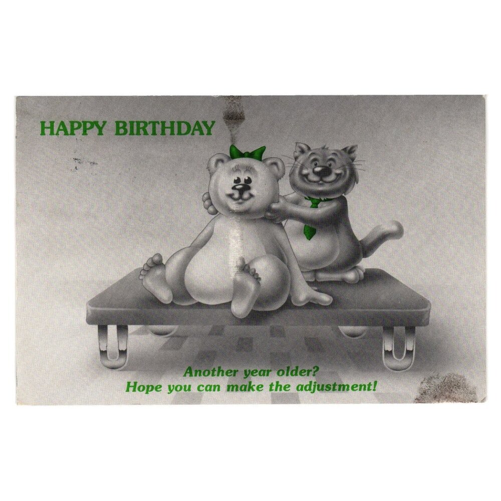 Happy Birthday Chiropractic Humor Card Southeast Clinic Portland 1991 Vintage